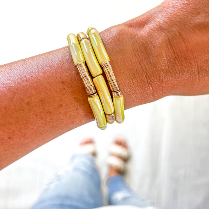 Savvy Bling - Wholesale Beaded Bracelet - Metallic Tube Bracelets120