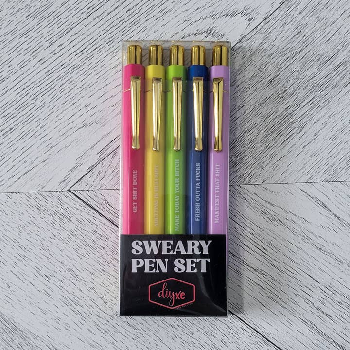 DIYxe - Wholesale Pen - Set Of 5 Sweary Pens | Funny Stationery