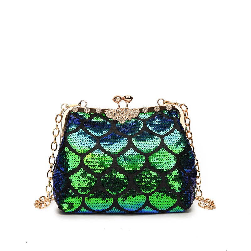 Ole - Wholesale Crossbody bag – Women's - Fish Scales Sequins Shell Shape Crossbody HB25539