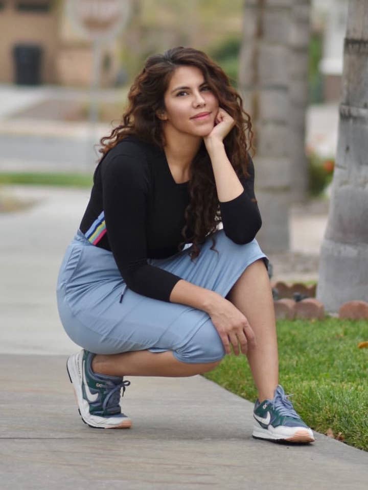 Palermo Light Blue Athletic Skirt (hidden leggings) for wholesale by Skirt Society