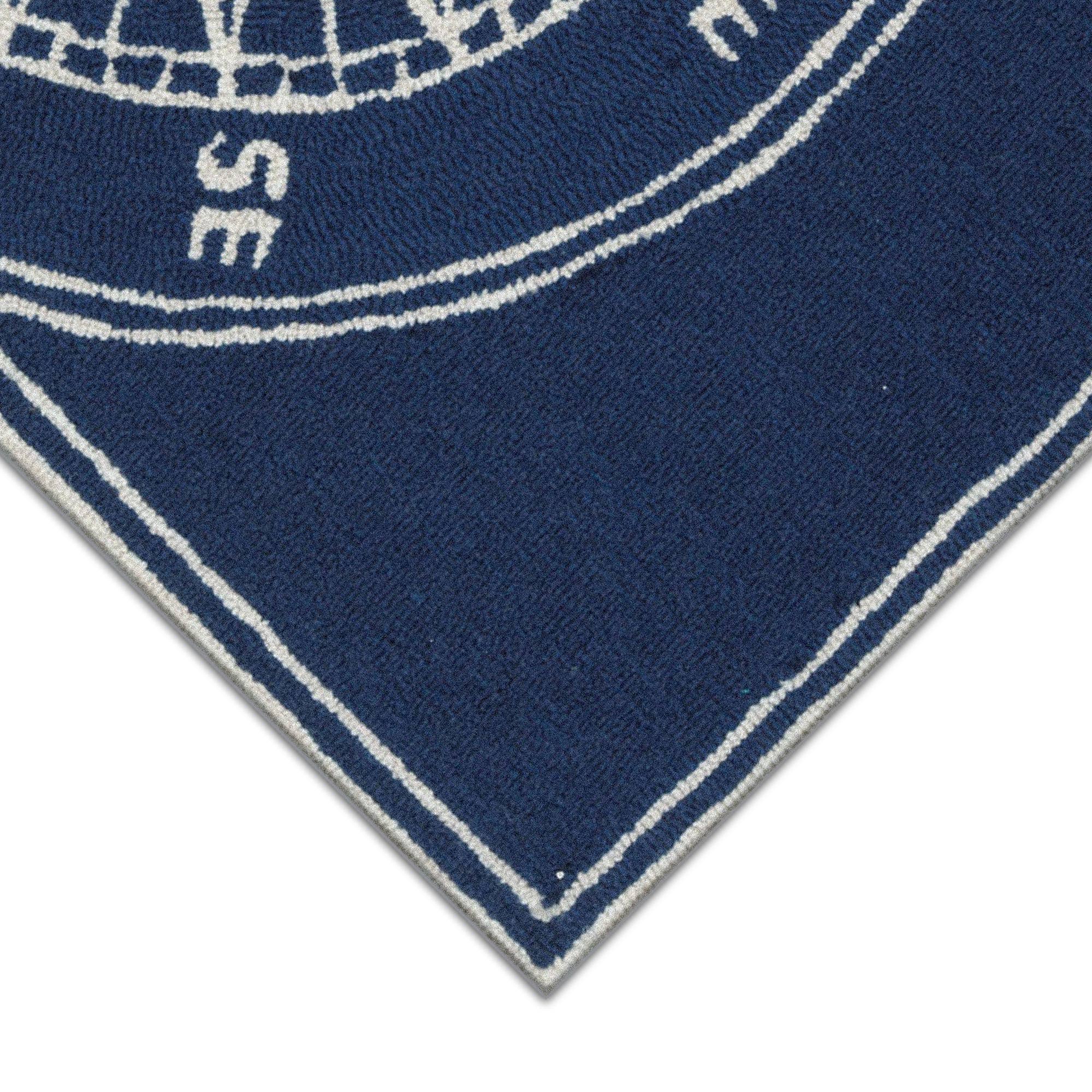 Navy Frontporch Compass Indoor/Outdoor Rug for wholesale on Faire1