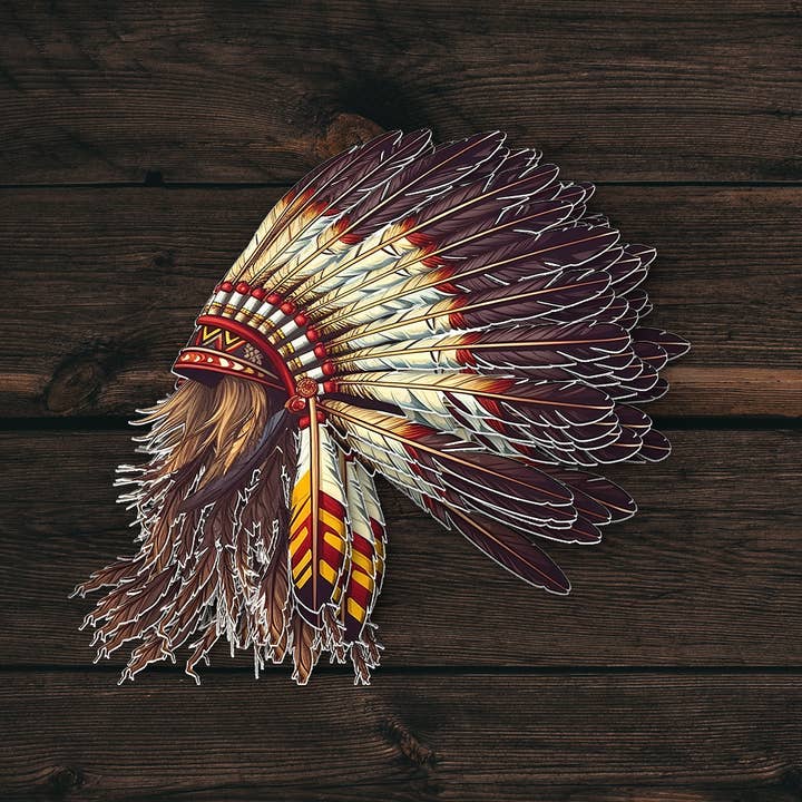 PiggyPrintStickers - Wholesale Sticker - Cultural Sticker | Native Headdress | Durable Vinyl Decal0