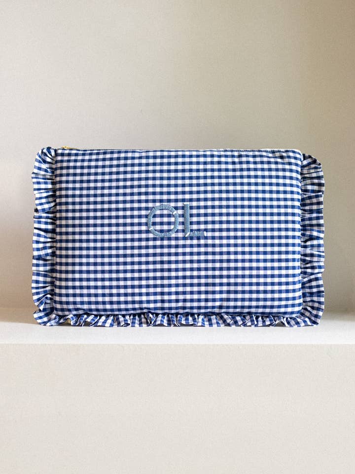 Computer case - Vichy Navy Froufrou SMALL for wholesale by Noa de Cajou