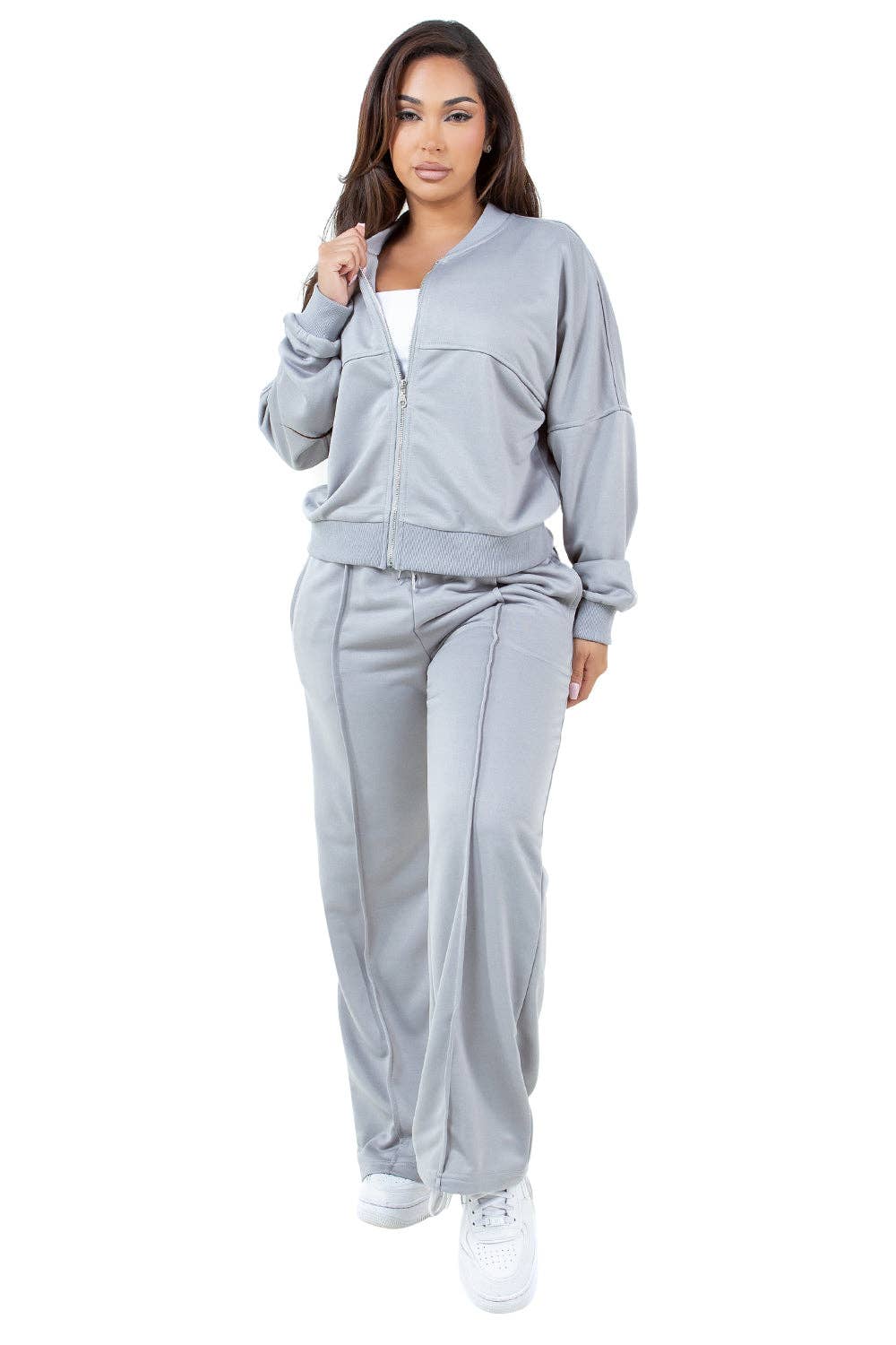 By Claude – wholesale Activewear set – Women′s – WOMEN FASHION ZIP SWEATSUITS PANT SET2