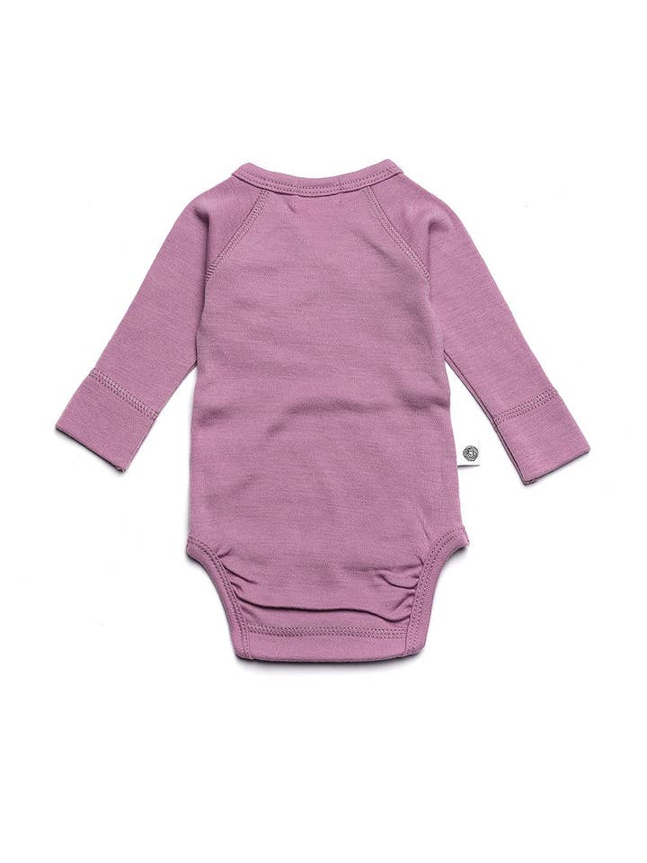 Lille Barn - Wholesale Bodysuit (Non-Footed) - Baby - Woolen Crossover Bodysuit Long Sleeve – Merino Wool – Lavender Mist2