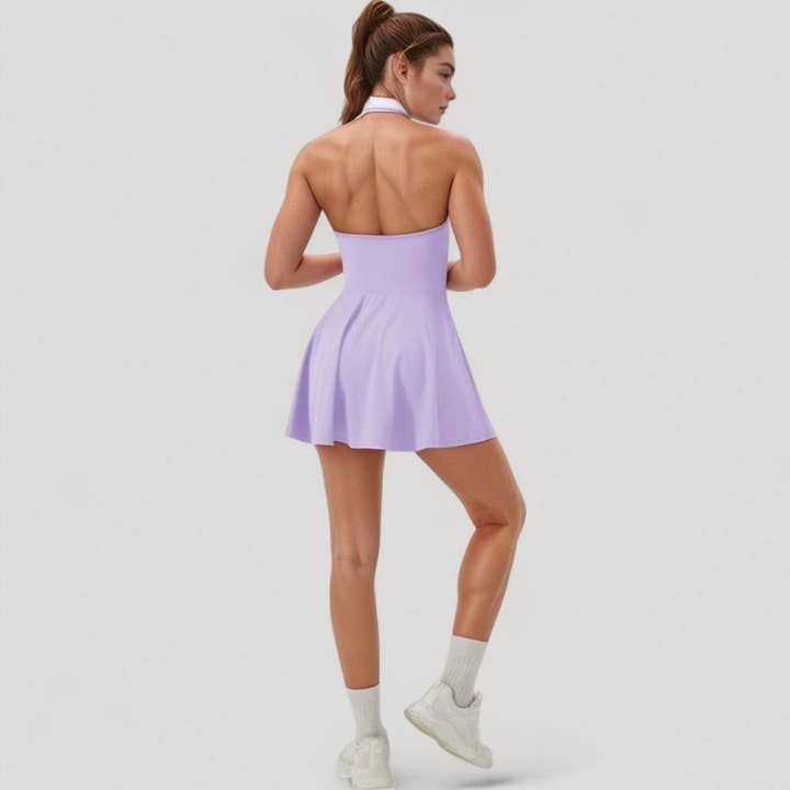 Active by Anna-Kaci - Wholesale Athletic Dress - Women's - Sleeveless Tennis Dress with Contrast Polo Collar and Flared28