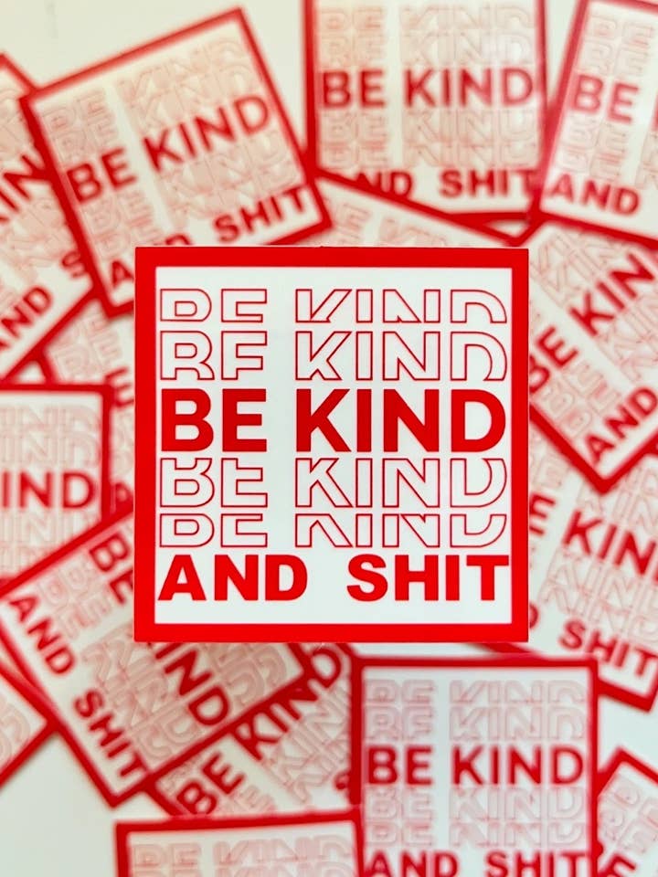 Be Kind Clear Sticker for wholesale by Bre’s Tiny Print Shop