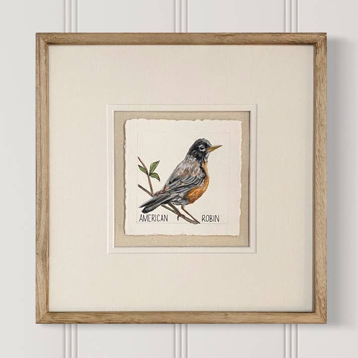 Impression giclée carrée American Robin pour la vente par Meredith Raiford Art