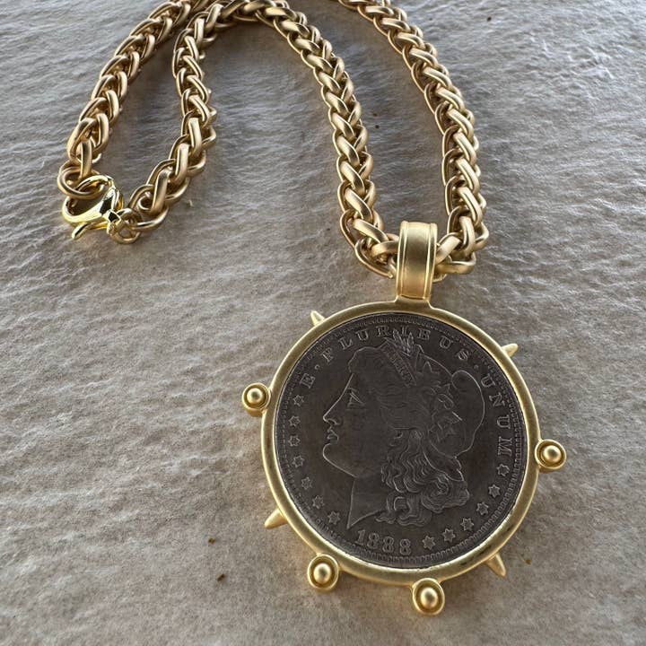 Loulu Designs - Wholesale Pendant/Charm Necklace - 1888 Morgan Dollar Replica Coin Necklace
3
