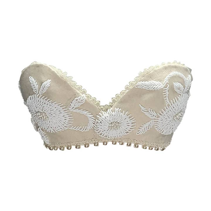 Jane Bralette-Vintage Beaded Wool for wholesale by Deborah Lindquist