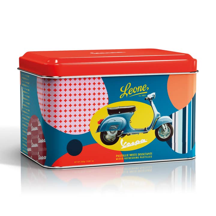 Latte Pastiglie "Vespa" - caramelle miste Leone per la vendita all'ingrosso da parte di Pastiglie Leone srl