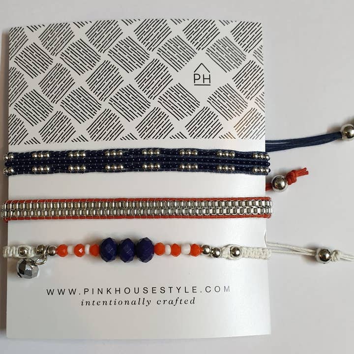 Pink House Imports - Wholesale Beaded Bracelet - Game Day Pull Bracelets Set of 35