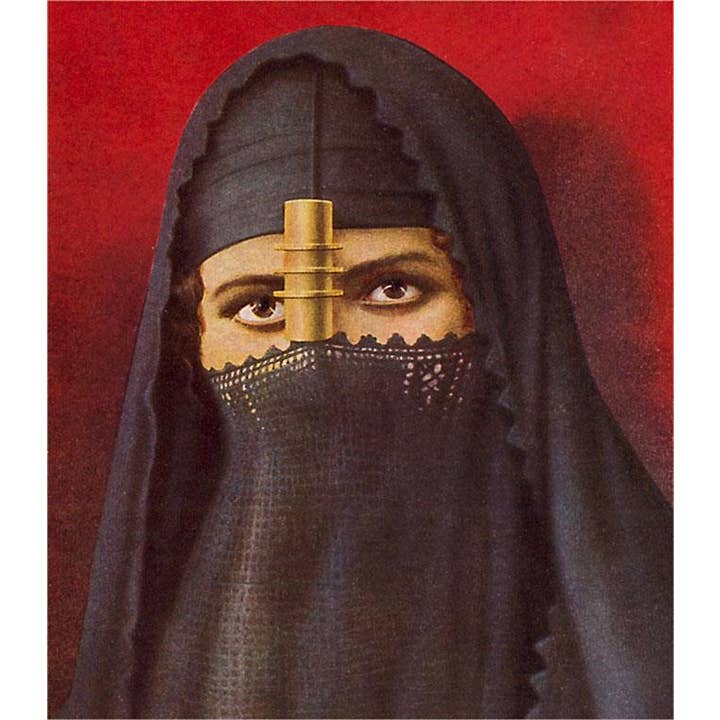 Found Image Press – wholesale Sticker – Sticker MF-734 Veiled Woman with Cylinder