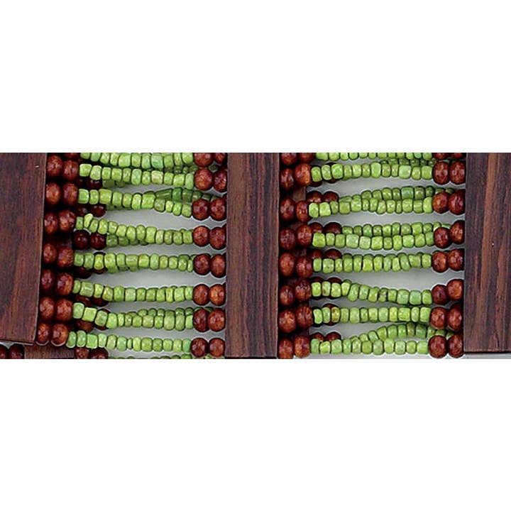 Green Bead & Wood Buckle Belt for wholesale by Benjamin International