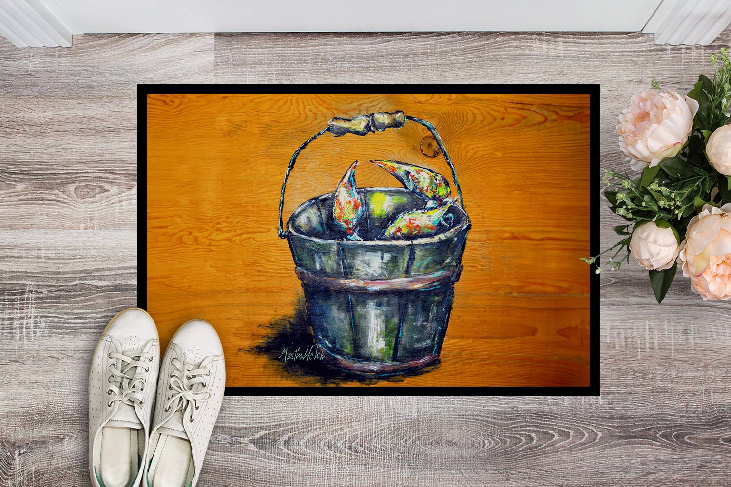 Caroline's Treasures – wholesale Door mat – A Crab Bucket Doormat 18x27 MW20040