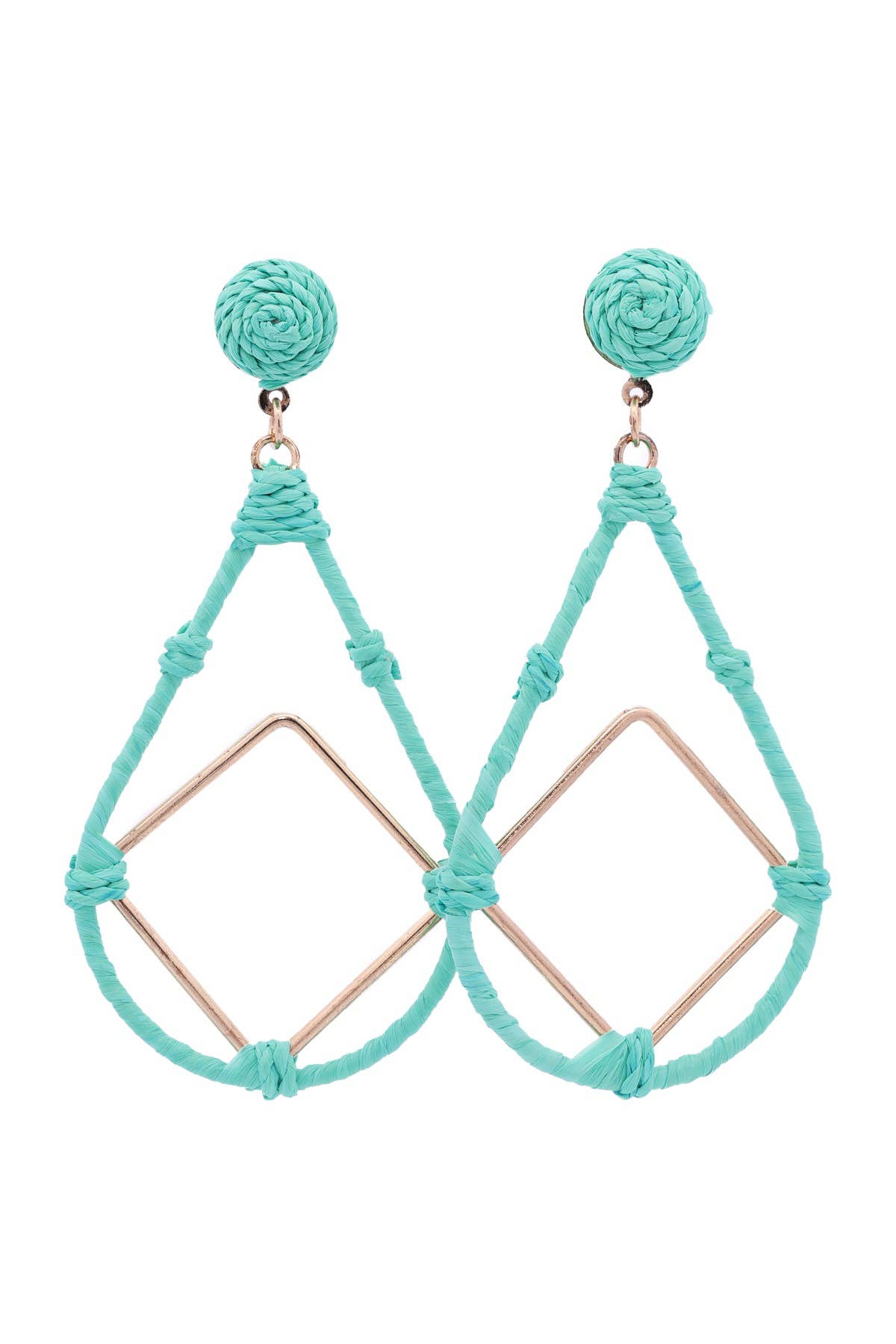 Urbanista Outlet - Vente Boucles d'oreilles pendantes - Boucles d'oreilles Raffia Open Leardrop avec Dia Drop1