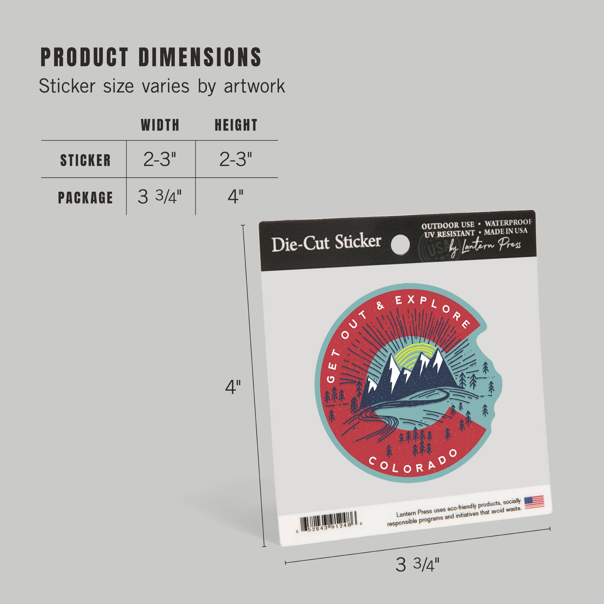 Lantern Press - Wholesale Sticker - STICKERS Colorado, Get Out & Explore, Colorado C12