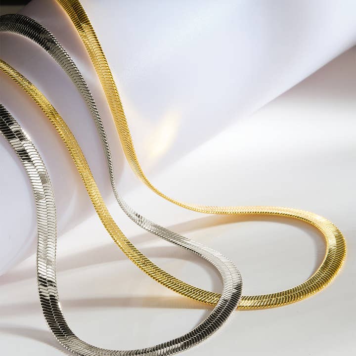 Sterling Forever - Wholesale Link & Chain Necklace - Herringbone Chain Necklace1