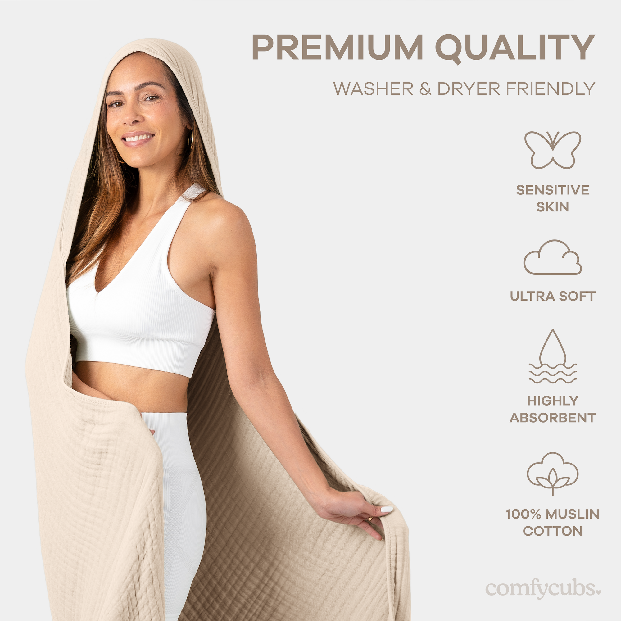 Comfy Cubs - Wholesale Bath Towel - Adult Hooded Towel, Large Hoodie Blanket by Comfy Cubs
10