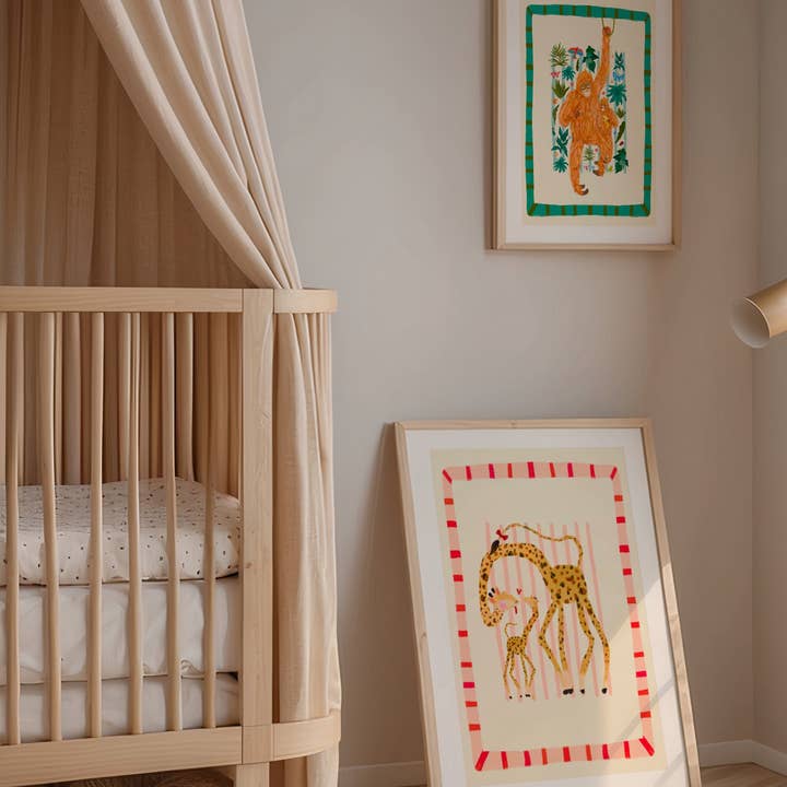 Gertie Giraffe, Kids Art Print, Colourful, Fun, Animal for wholesale by Kate Fox Design