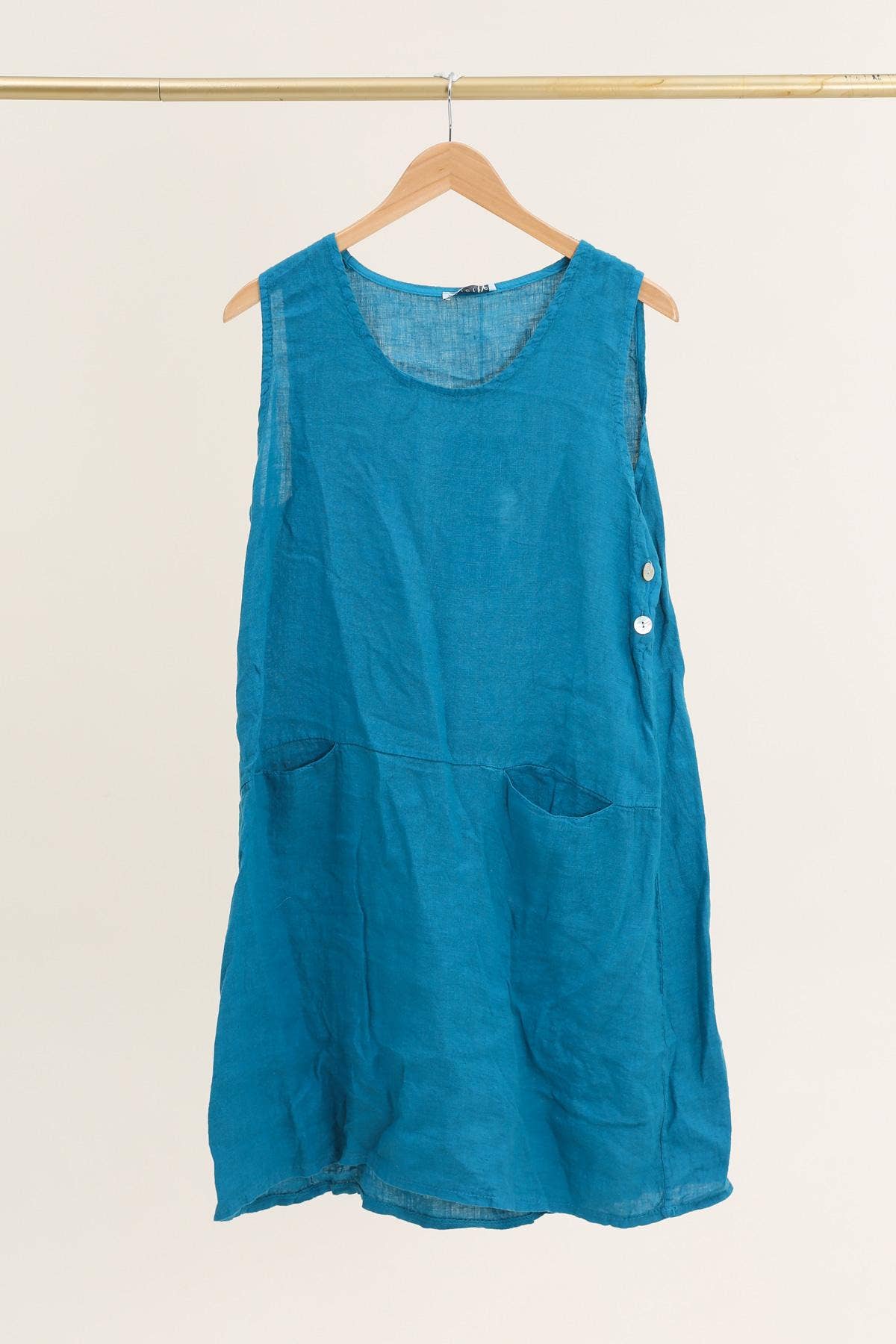 la maison des fibres naturelles – Großhandel Kleid – Damen – Ärmelloses Kleid aus 100 % Leinen, Modell 62551926