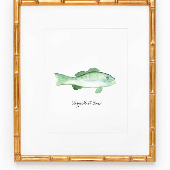 The Georgia Line Achigan à grande bouche pour la vente par Claire Sanders Calligraphy