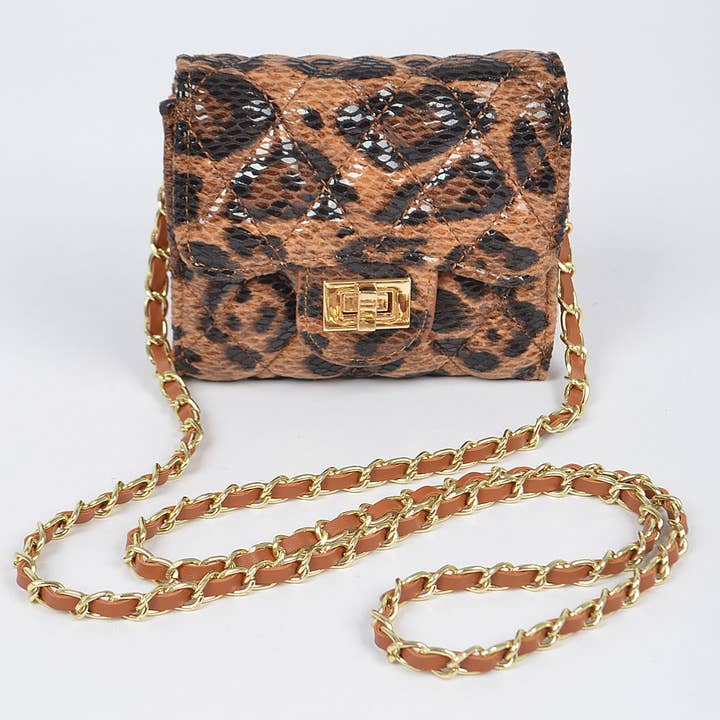 Leopard Quilted Leo Cross Body Small Wallet for wholesale on Faire