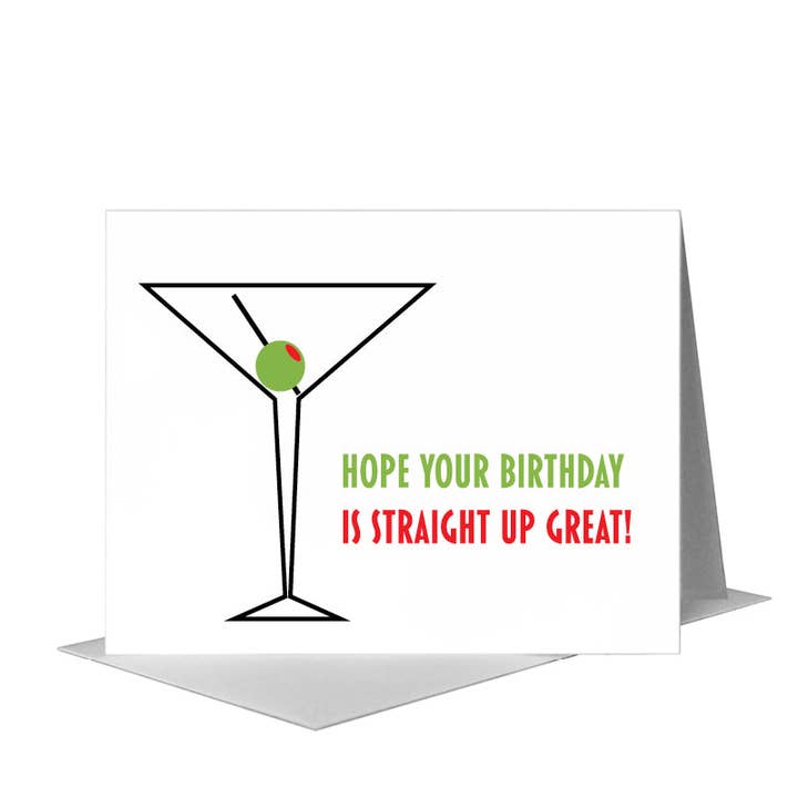 Martini Glass, Greeting Card (#8353N) for wholesale by Printed Canvas