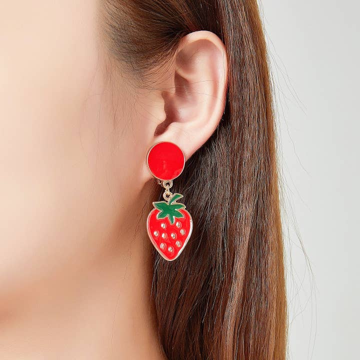 Red Katenka clip earring for wholesale on Faire1