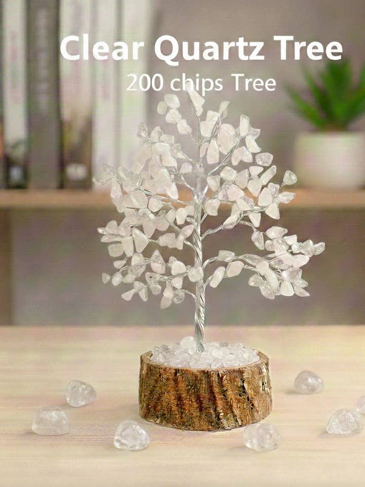 Árvore da Vida de Cristal de Quartzo Transparente Feita à Mão – 200 Pedras por atacado de jiomind