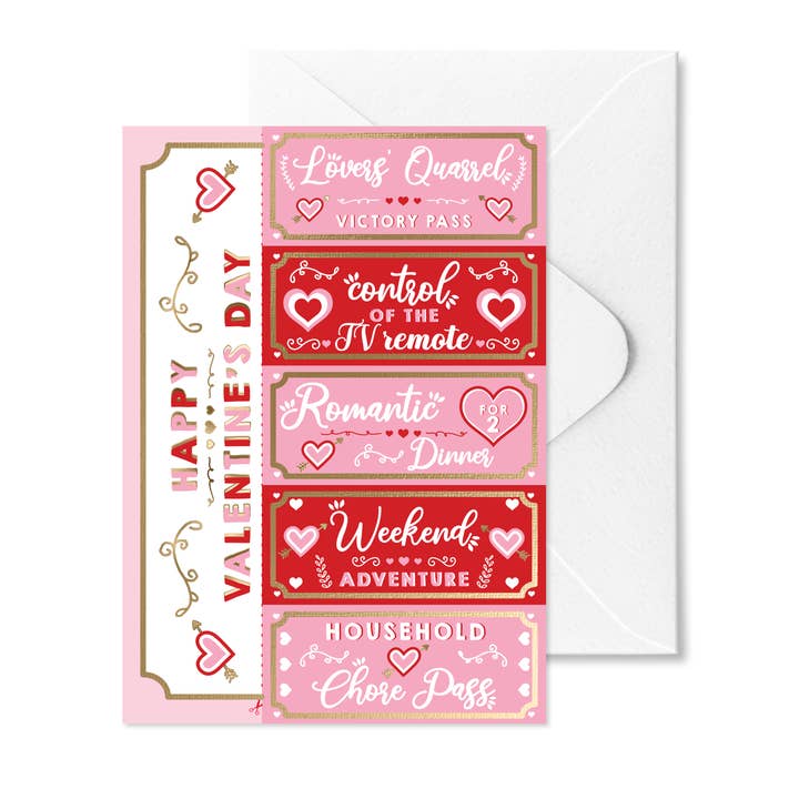 Black Bow Studio - Wholesale Valentine's Day card - Valentine's Day Love Coupons Greeting Card