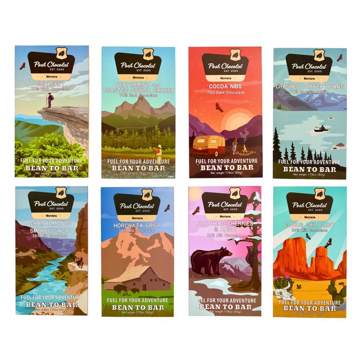 National Park Chocolate Bars Collection for wholesale by Posh Chocolat