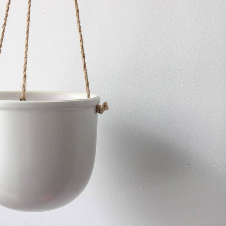 Sprout & About - Vente Jardinière suspendue - Jardinière suspendue en céramique blanche mate
