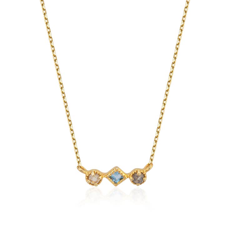 AJS Design Studio - Wholesale Pendant/Charm Necklace - Triple semi precious stone necklace