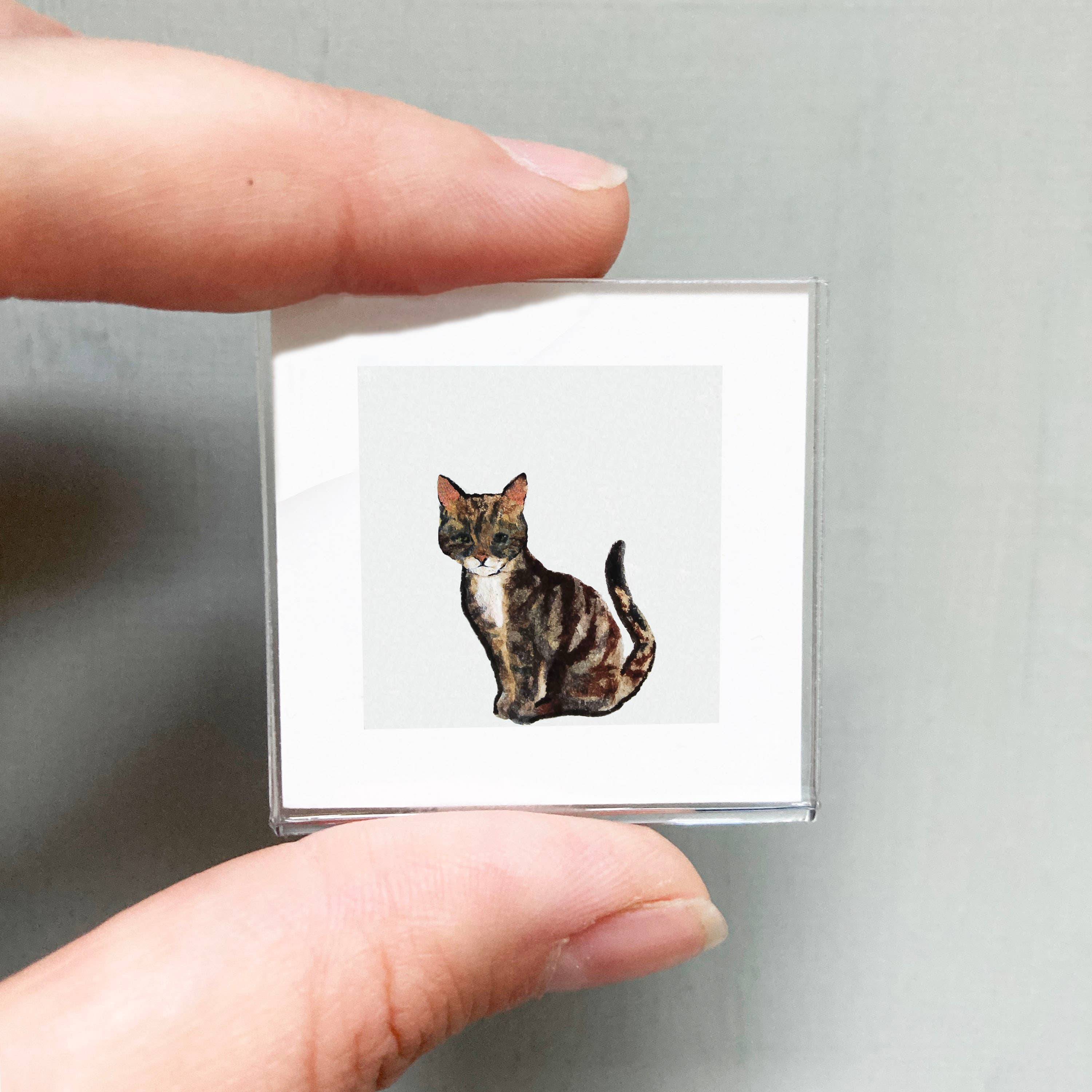 Mick's Art Goods - Wholesale Art Print - Mini 1" Cat Kitten Animal Tiny Watercolor Painting Art Print0