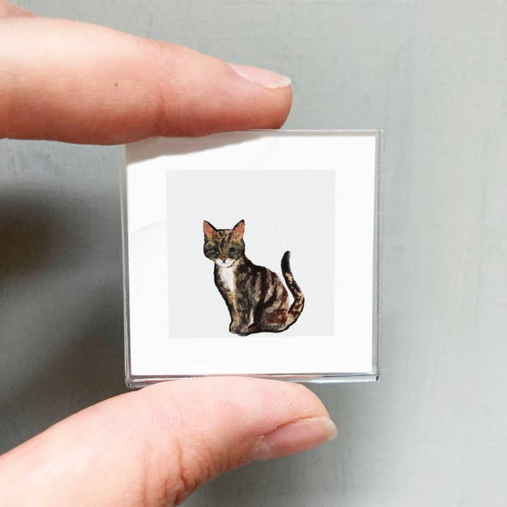 Mick's Art Goods - Wholesale Art Print - Mini 1" Cat Kitten Animal Tiny Watercolor Painting Art Print