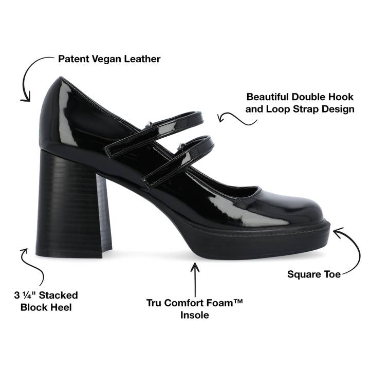 Journee - Wholesale Platform Heels - Women's - Shasta Mary Jane Pump Heels In Patent19