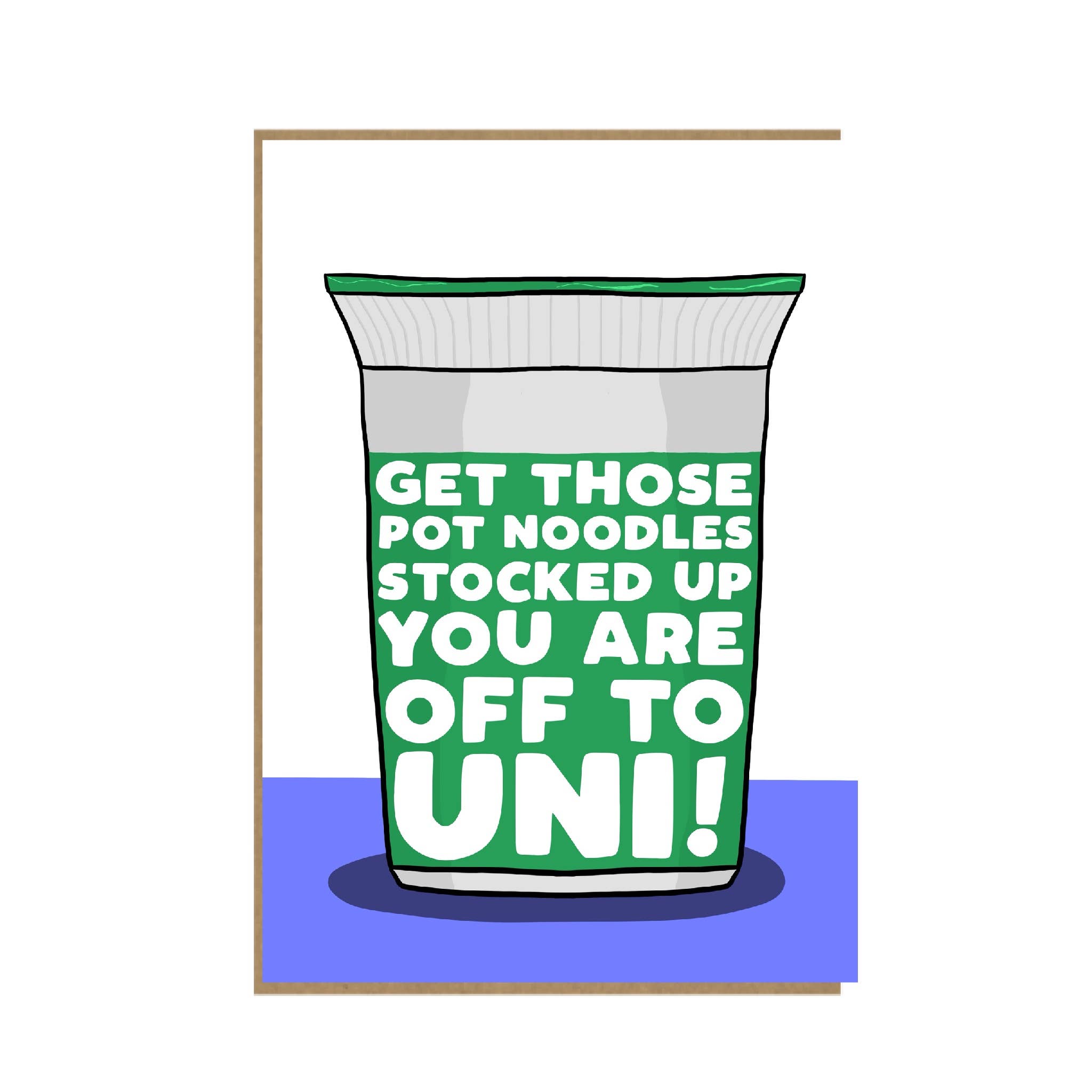 Pickled Prints – Cartão de adeus por atacado – Cartão de Boa Sorte na Universidade - Pot Noodle - 5x7"