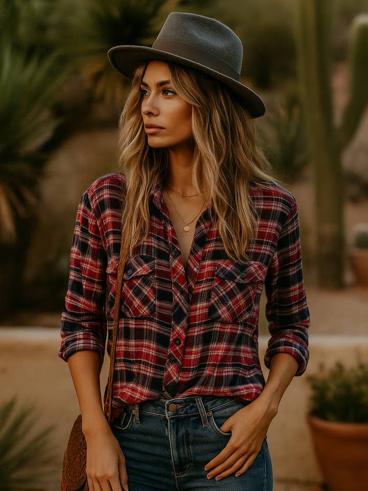 Aviara Flannel for wholesale by The Nu Vintage