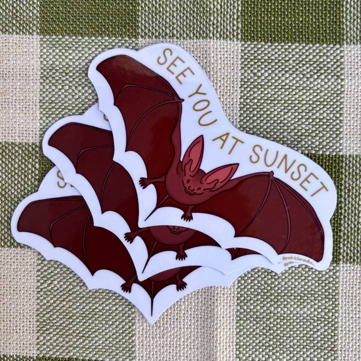 Petrichor & Co. - Wholesale Sticker - See You at Sunset Bat Sticker – Austin Texas Wildlife