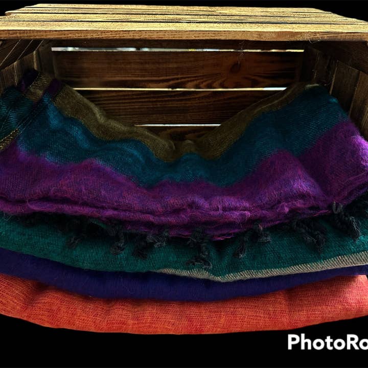 Funky Yak Ltd – Großhandel Überwurfdecke – Handgewebte Yak-Wollschal-Decke aus Nepal, 2-teiliges Farbset5