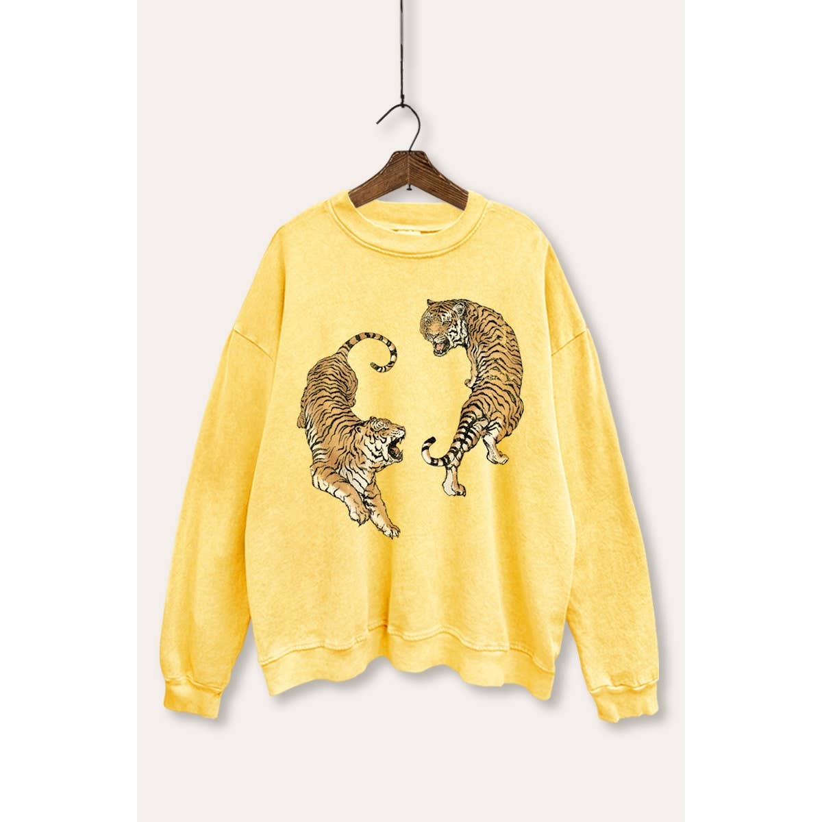 PINK NABI - Wholesale Graphic Sweatshirt - Women's - ROARING TIGERS MINERAL WASH GRAPHIC SWEATSHIRT7