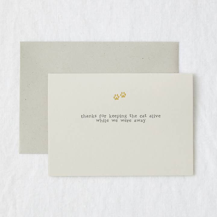 Cat Thank You Babysitting Card - Looking After Cat for wholesale by Made by Shannon