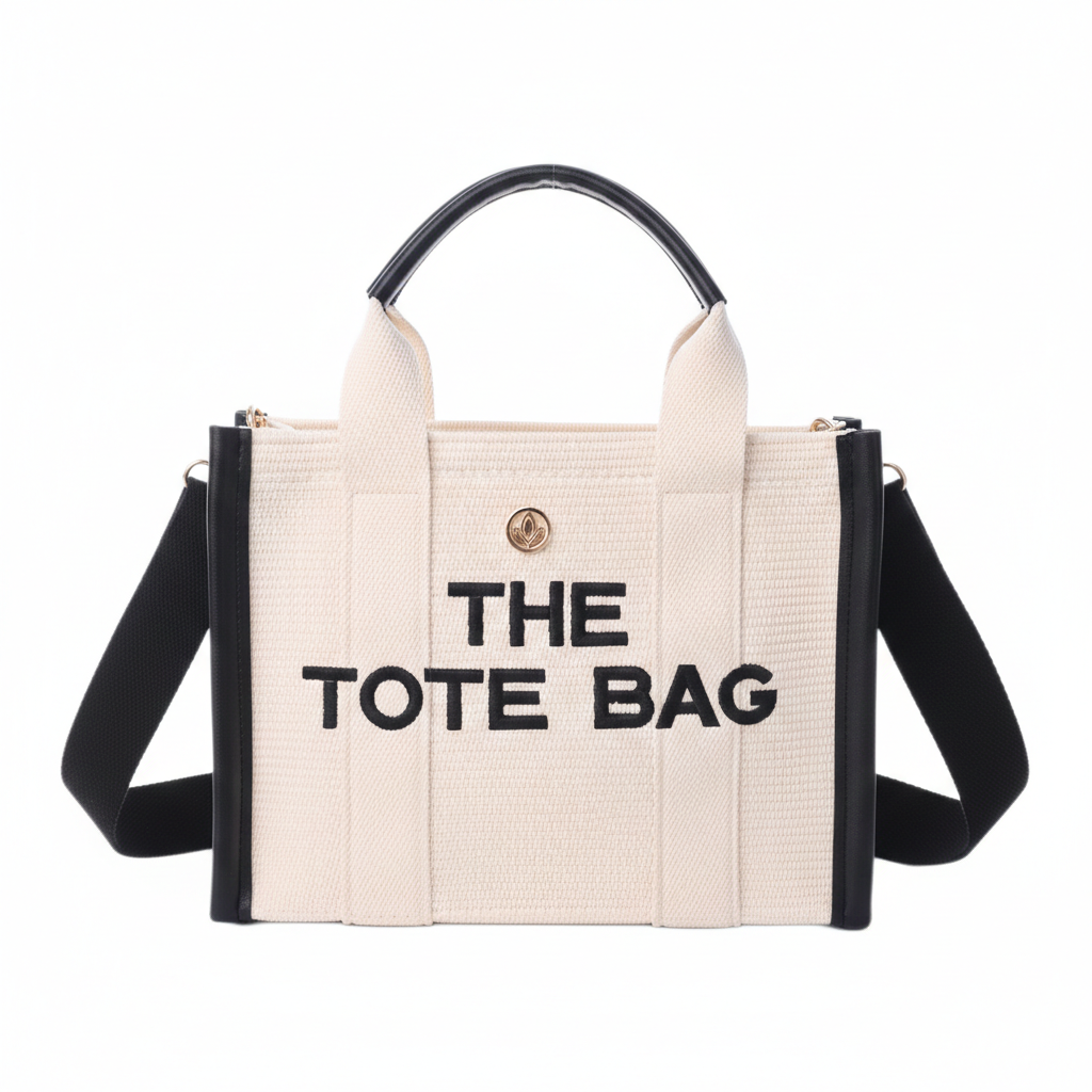 VIA FIORE – Engroshandel Tote bag - Dame – VIA FIORE Canvas Tote Taske med Sort Kant11