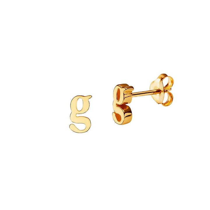 Gold Plated Stud Earring Letter g for wholesale by Juulry
