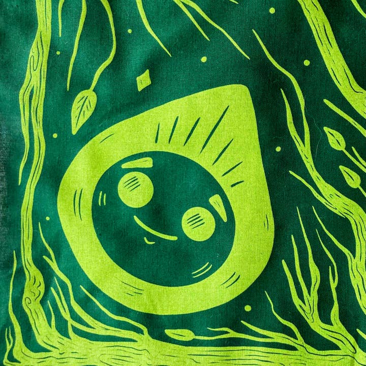 Shapelessflame - Wholesale Bandana - Unisex - Cryptid + Alien Bandana Altar Tarot Cloth Bright Green Scree