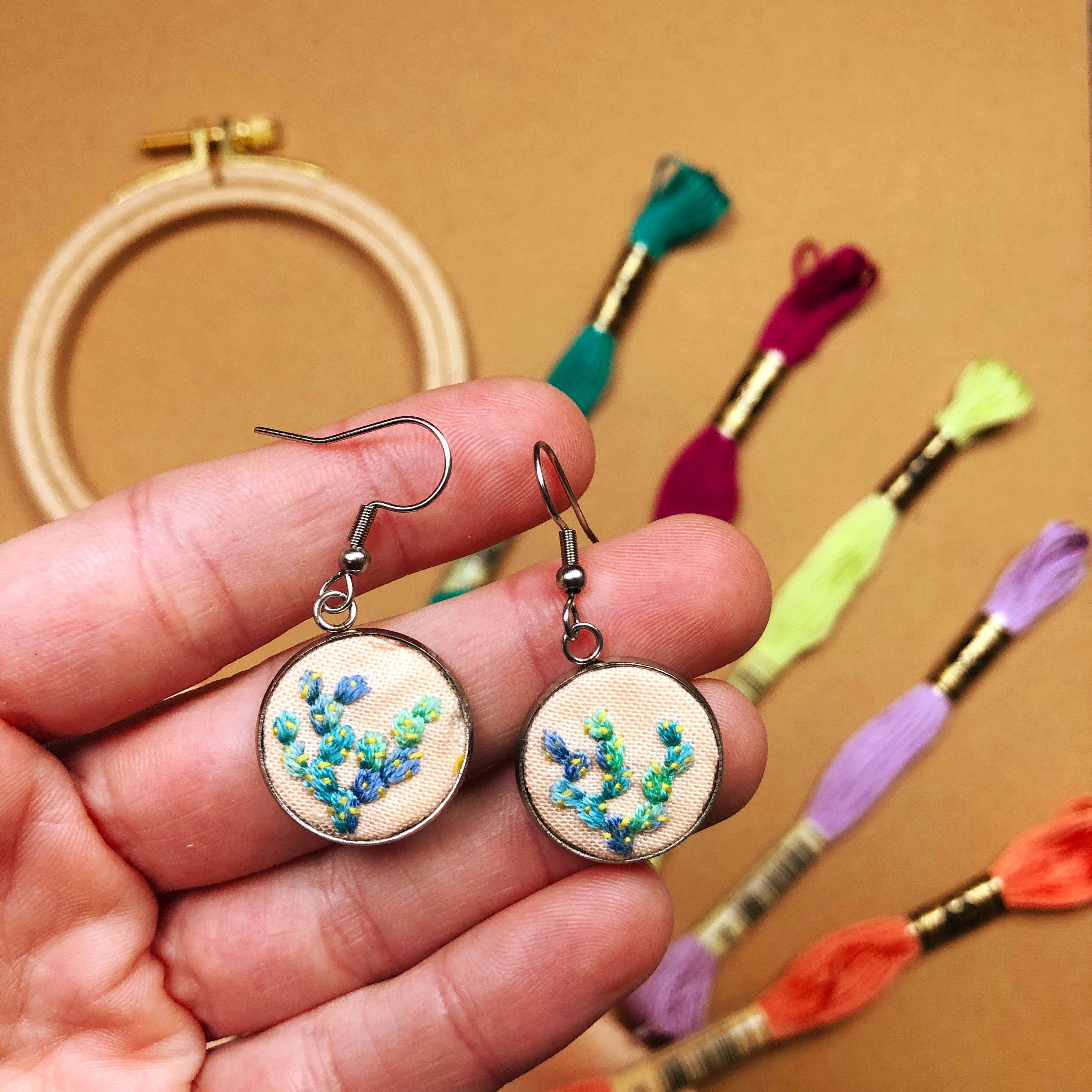 MCreativeJ - Wholesale Embroidery/Cross Stitch Supplies - Embroidered Earrings - Embroidery Kits for Beginners3