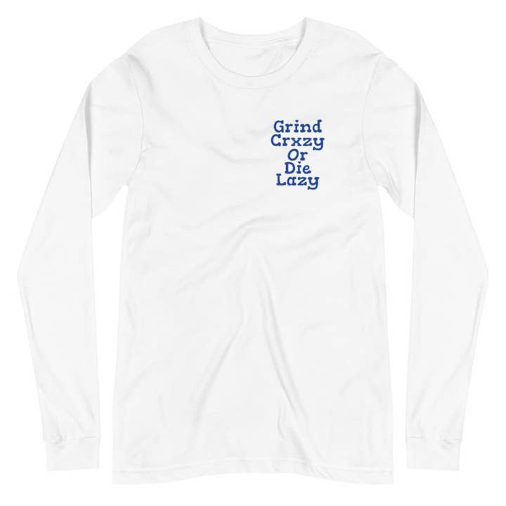 Grindcrxzy - Branco com manga comprida “GCDL” real por atacado de GrindCrxzy