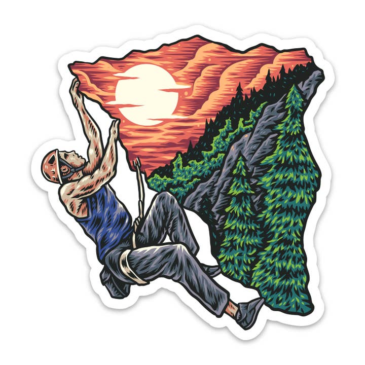 Bloom & Wander - Stickers and Gifts for Nature lovers! - Wholesale Sticker - Rock Climbing Man Stickers | Outdoor Recreation | Climber