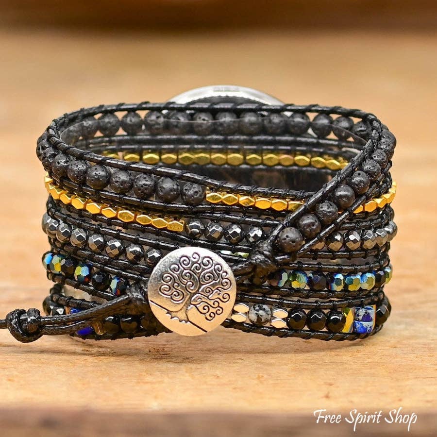 Wholesale Black Lava Bead Samsung /Garmin Watch Band, Boho Watch - Main Image